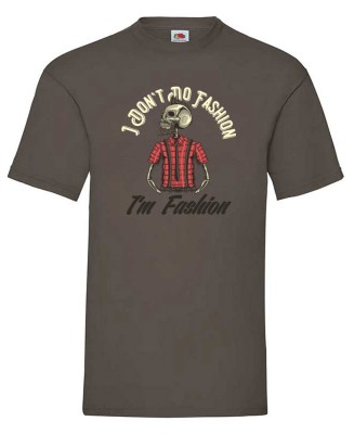 FRUIT OF THE LOOM T-shirt με Στάμπα 1709_Hipster_2 ΚΑΦΕ